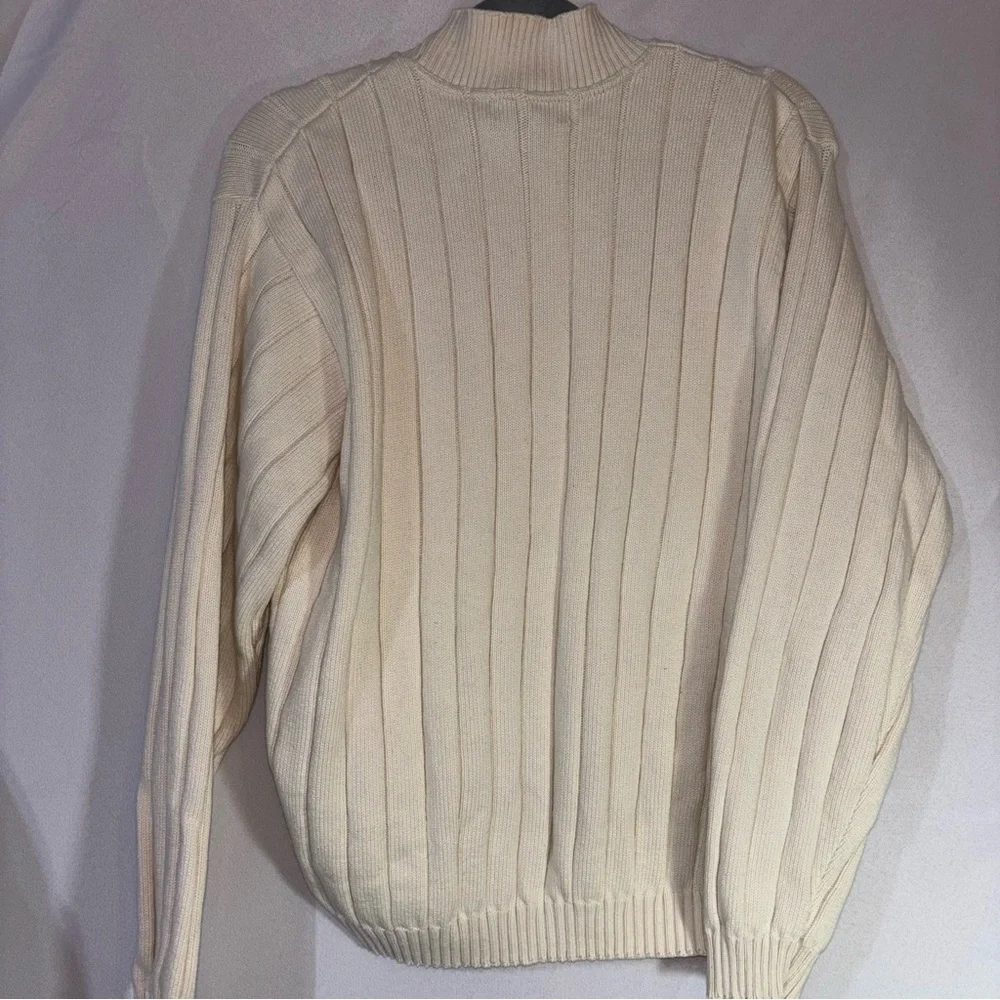 Consensus Sportswear Mock Neck Sweater Wide Ribbed 100% Cotton USA Made Size L